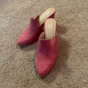 Pink Loafer Slip On Heels- Size 10